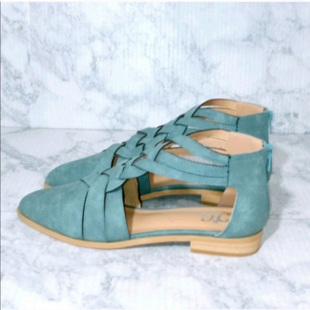 New! Boho Vibes Vegan Leather Shoes in Desert Blue - Picture 8 of 8